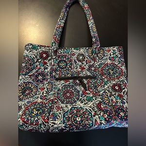 Large Vera Bradley Grand Commuter Tote - NWOT, Stained Glass Medallion Pattern